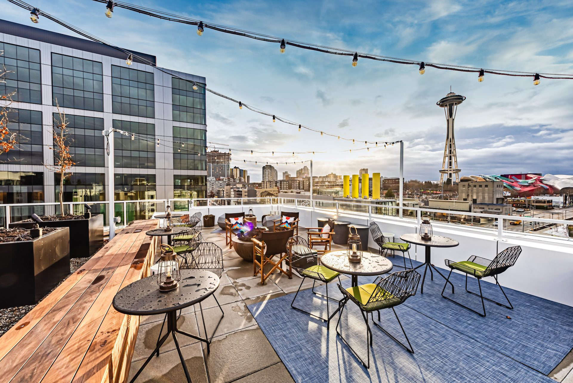 Rooftop lounge of clark apartments